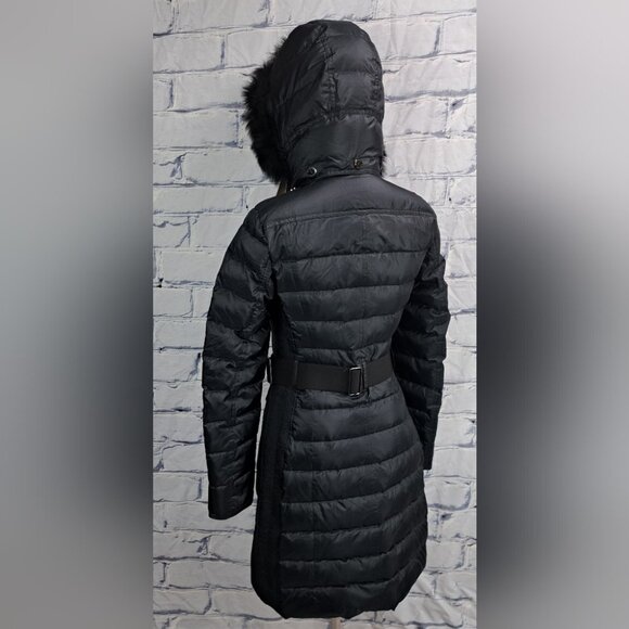 NWT Burberry Abbeydale Winter Jacket Parka Duck Down Blue Fox Fur Hoodie 4 US - Picture 12 of 16